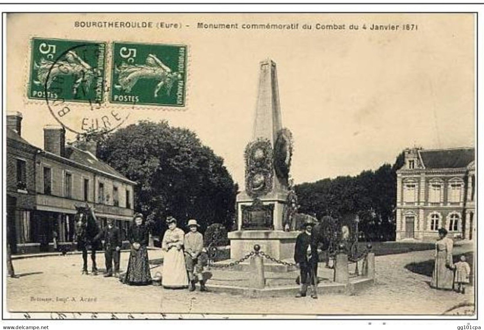 27 BOURGTHEROULDE - Monument Du 4 Janvier 1871 (très Belle Animation) - Paiement Par MANGOPAY Uniquement - Bourgtheroulde