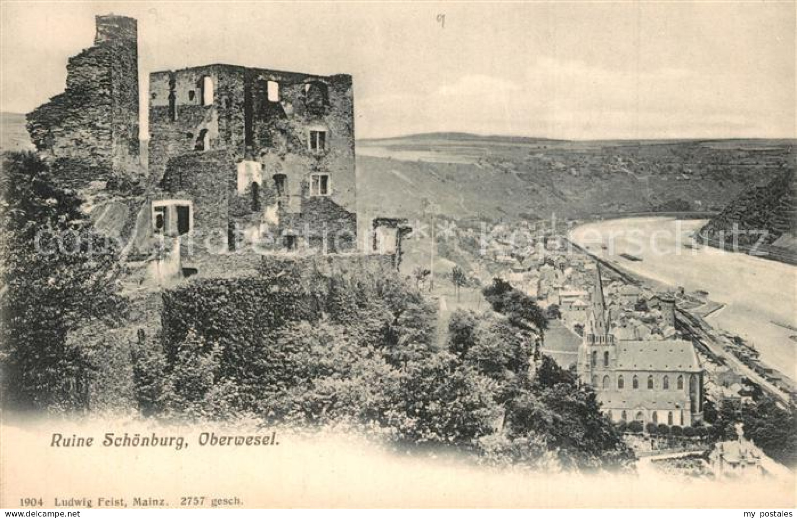 73556405 Oberwesel Rhein Ruine Sch?nburg Oberwesel Rhein - Oberwesel