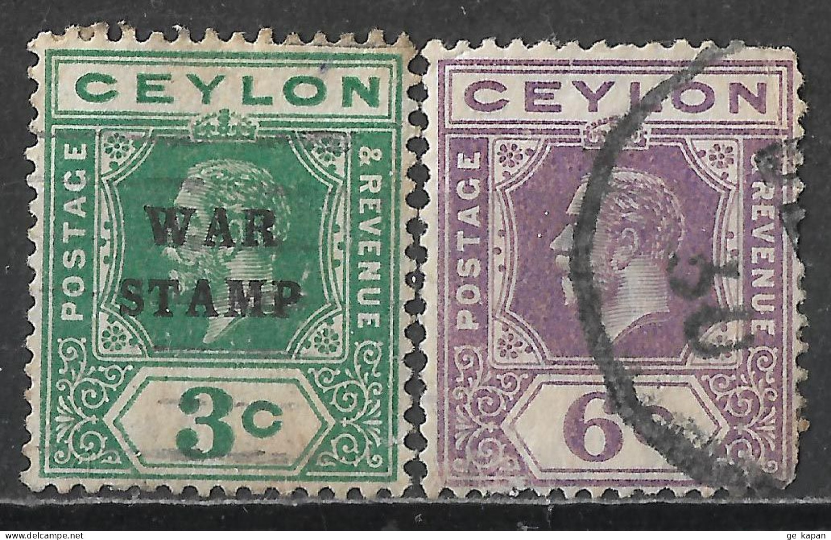 1918,1921 CEYLON Set Of 2 USED STAMPS (Michel # 183,191) - Ceylon (...-1947)