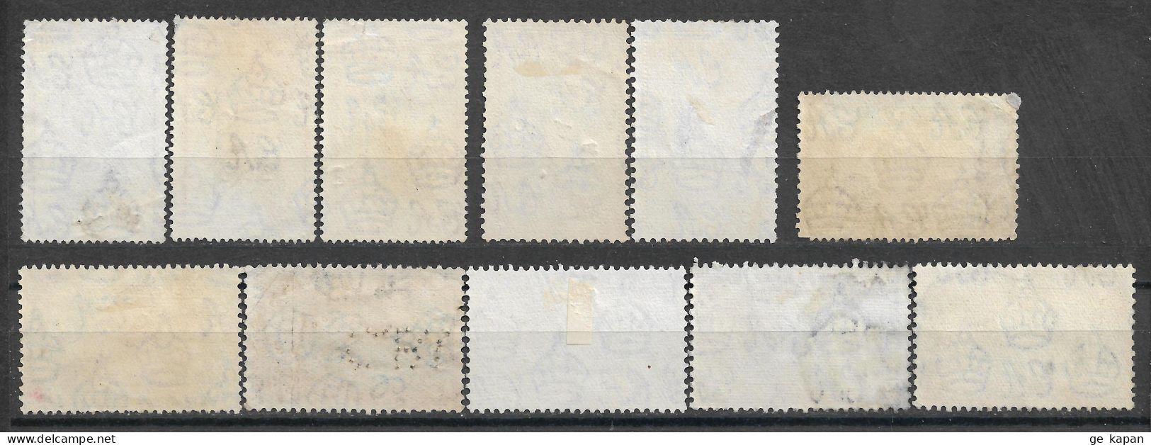 1938-1944 CEYLON Set Of 11 USED STAMPS (Michel # 230D,230F,231A,231G,235y,237x) CV €6.10 - Ceylon (...-1947)