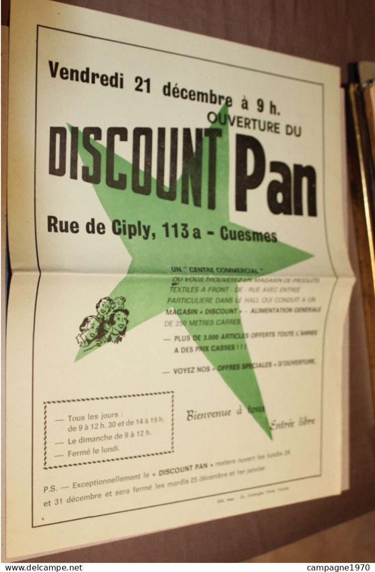 ANCIENNE PUB - CUESMES ( MONS ) - OUVERTURE DU MAGASIN DISCOUNT PAN RUE DE CIPLY ( VERS 1960 1970 ) - 1950 - ...