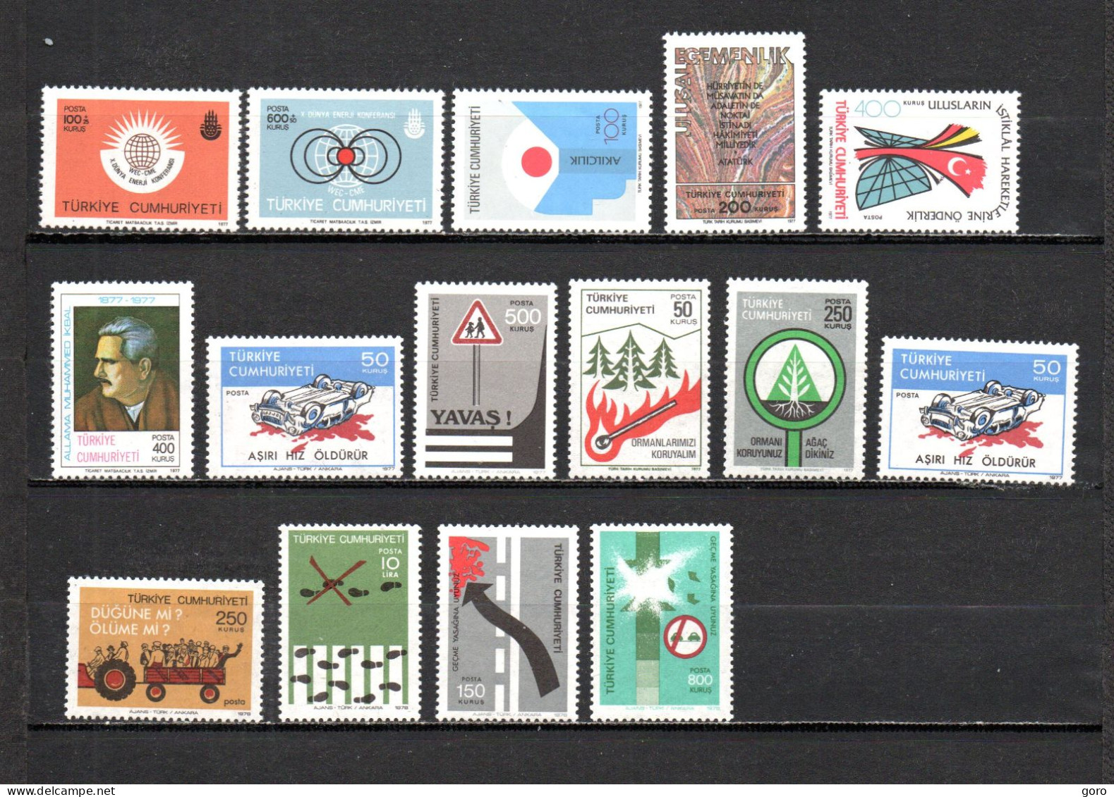 Turquía  1977-78  .-   Y&T  Nº   2198/2199-2200/2202-2203-2204-2205-2206/2207-2208/2212   ** - Unused Stamps