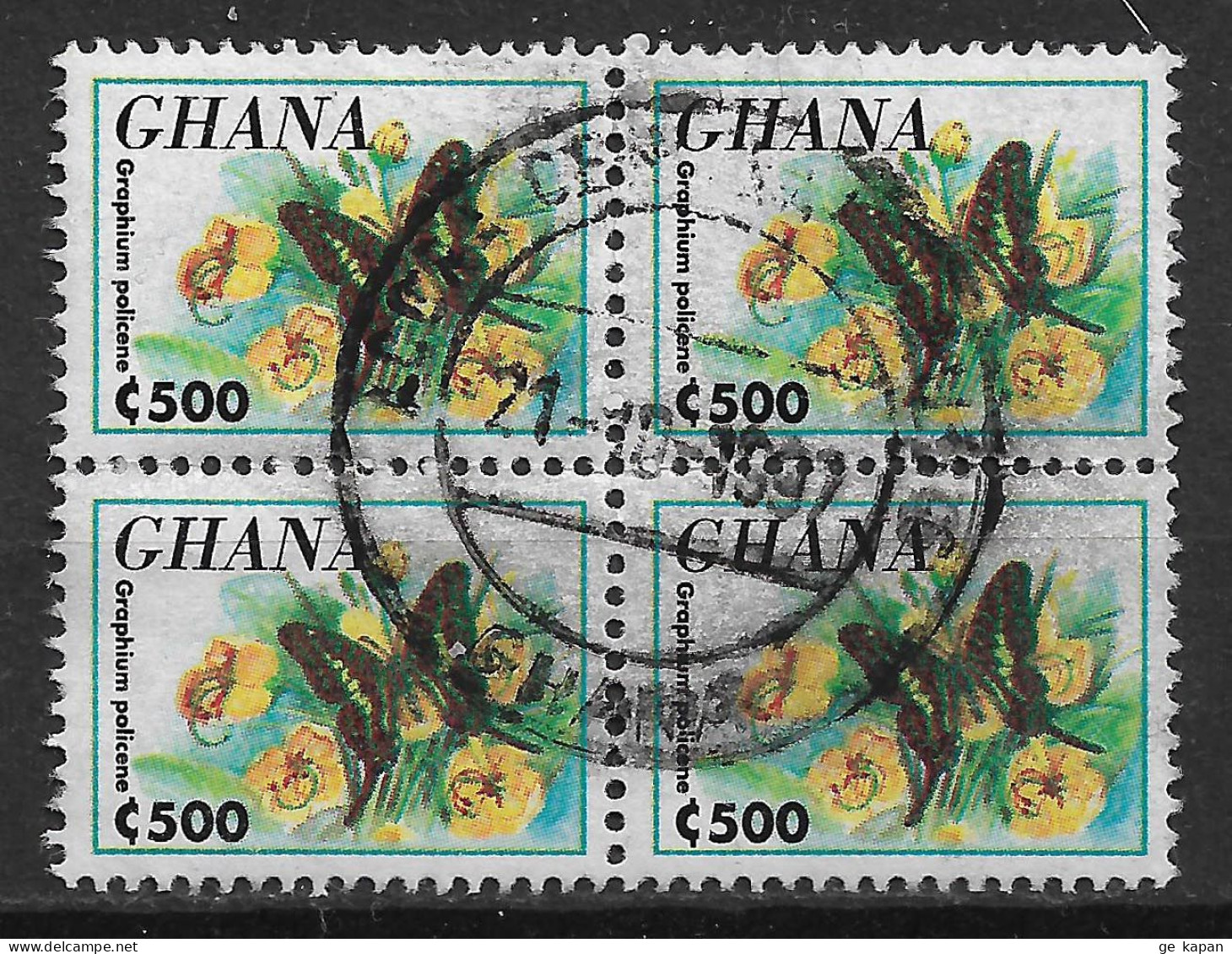 1995 GHANA BLOCK OF 4 USED STAMPS (Michel # 2193) - Ghana (1957-...)