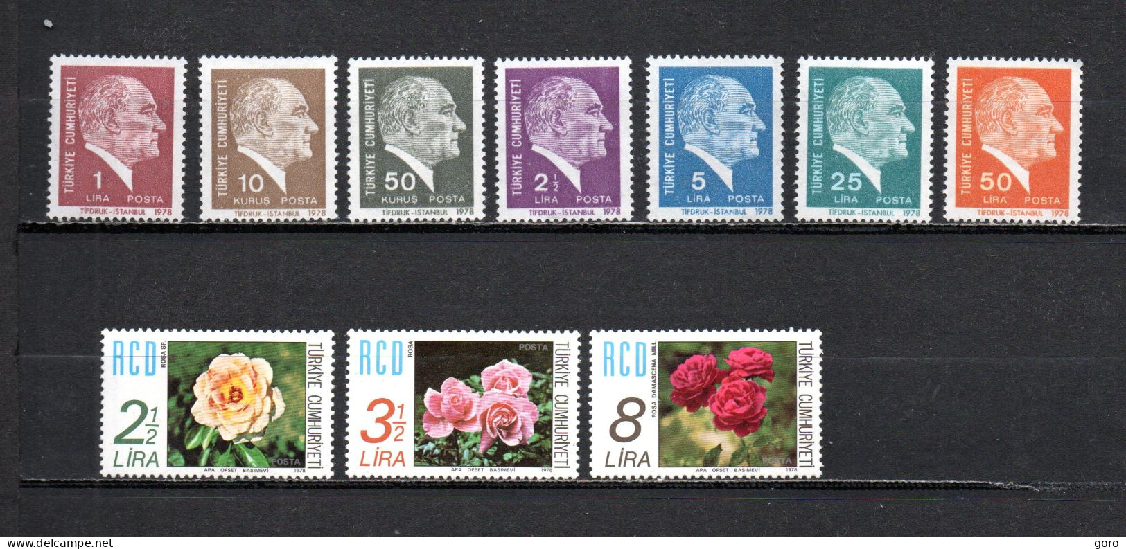 Turquía  1978  .-   Y&T  Nº   2216/2222-2227/2229   ** - Unused Stamps