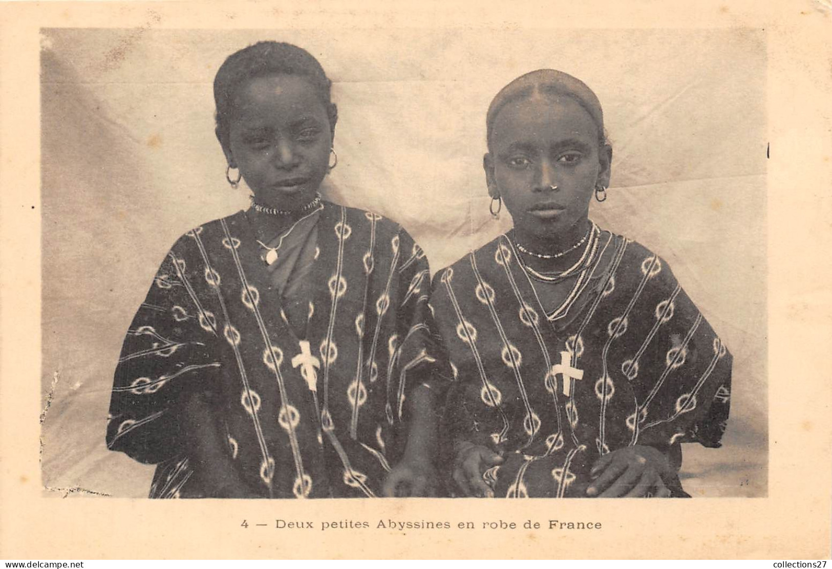 ETHIOPIE- DEUX PETITES FILLES ABYSSINE EN ROBE DE FRANCE - Ethiopie