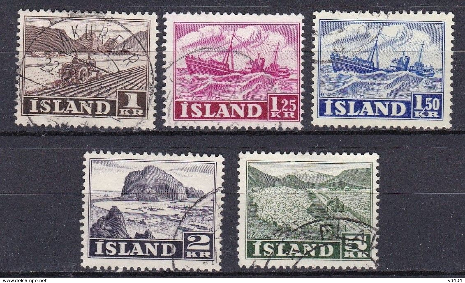 IS051 – ISLANDE – ICELAND – 1950-52 – LANDSCAPES & ACTVITIES – Y&T # 224/33 - USED 33,50 € - Used Stamps