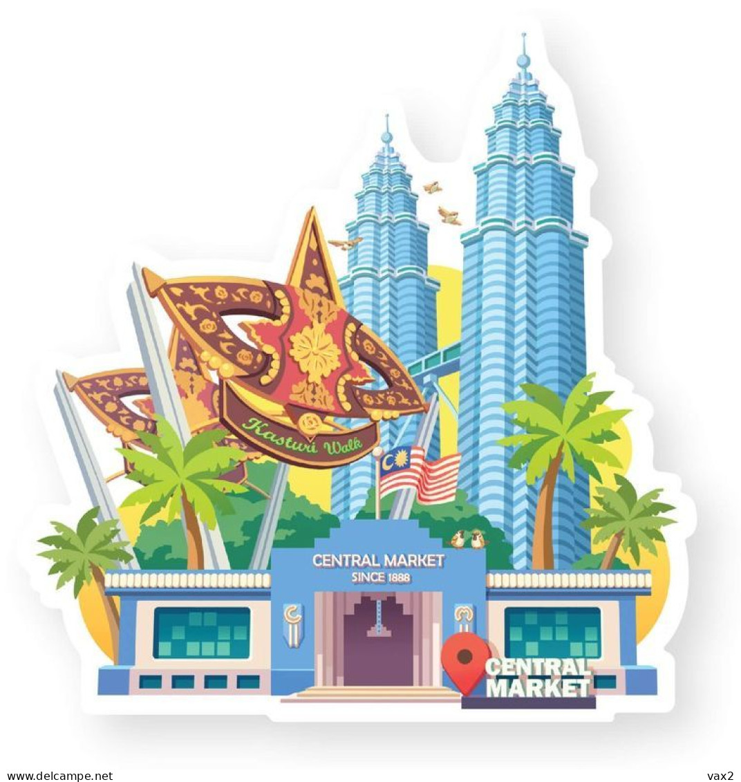 Malaysia Central Market Shaped Postcard MINT Landmark - Malasia