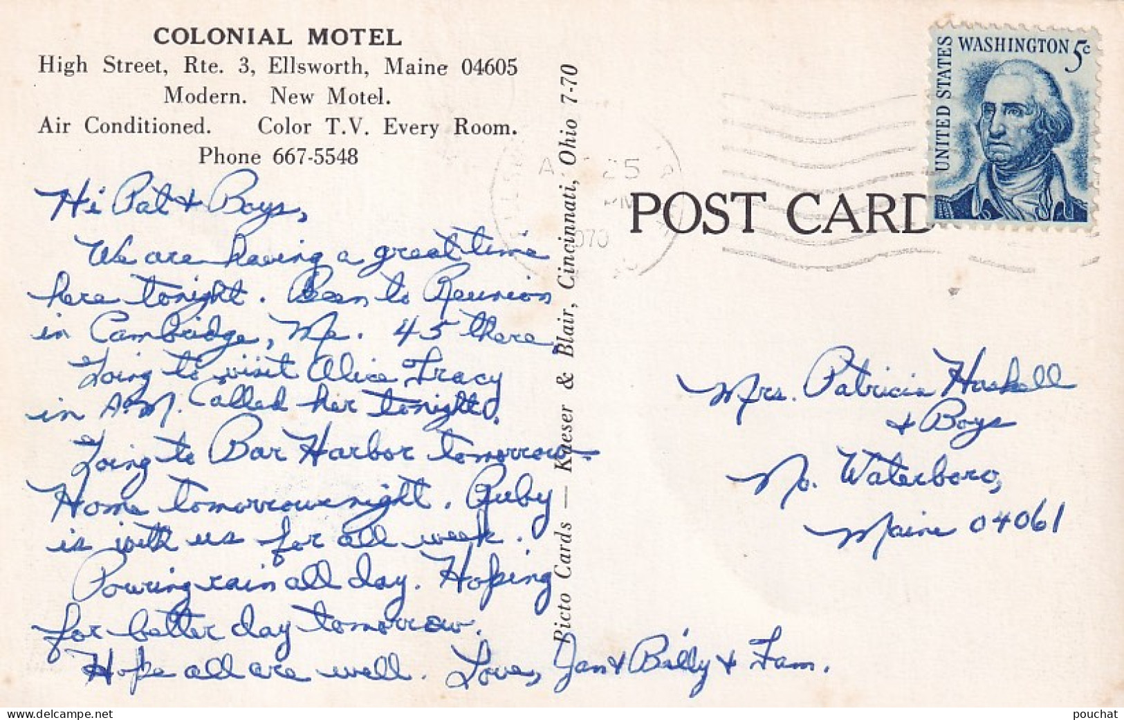 ZY 130- COLONIAL MOTEL - ELLSWORTH , MAINE - Other & Unclassified