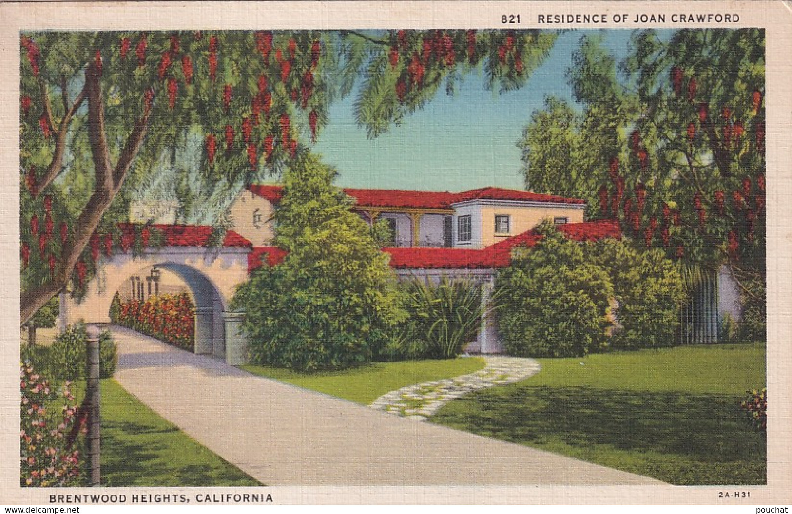 ZY 130- BRENTWOOD HEIGHTS , CALIFORNIA - RESIDENCE OF JOAN CRAWFORD - Los Angeles