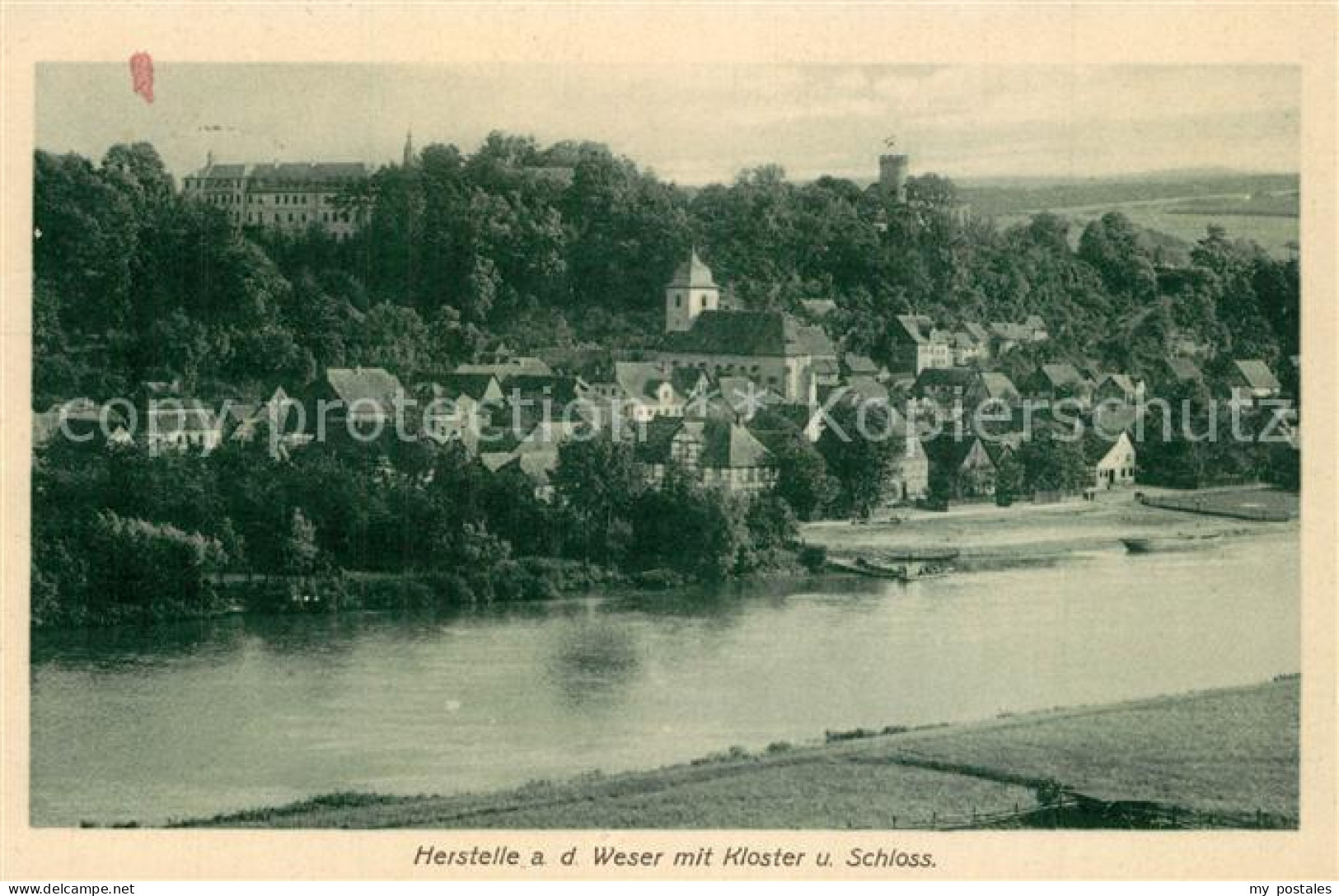 73553551 Herstelle Weser Ansicht Mit Kloster Und Schloss Herstelle Weser - Beverungen