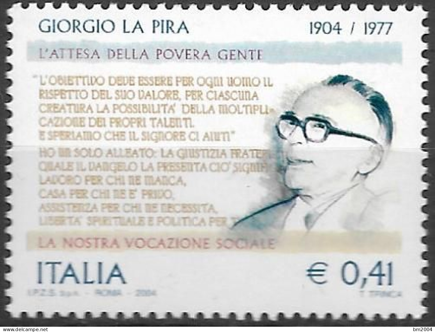 2004 Italien  Mi. 2945**MNH   100. Geburtstag Von Giorgio La Pira. - 2001-10: Ungebraucht