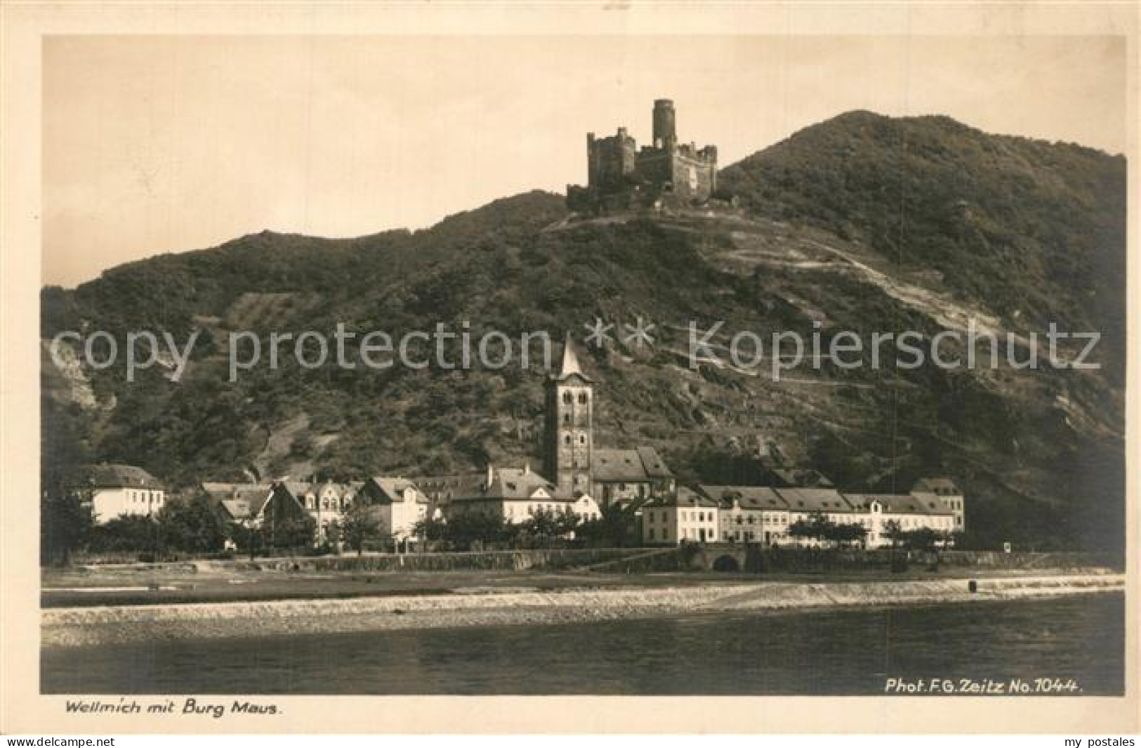 73552724 Wellmich Blick Ueber Den Rhein Zur Burg Maus Serie Der Deutsche Rhein N - Loreley