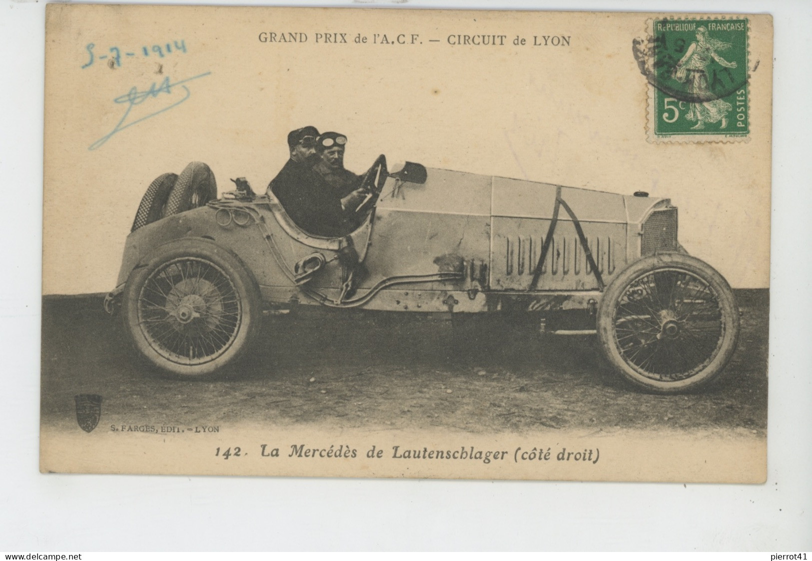 AUTOMOBILES - GRAND PRIX DE L'A.C.F. - CIRCUIT DE LYON - La MERCÉDÈS De LAUTENSCHLAGER (côté Droit ) - Rally Racing