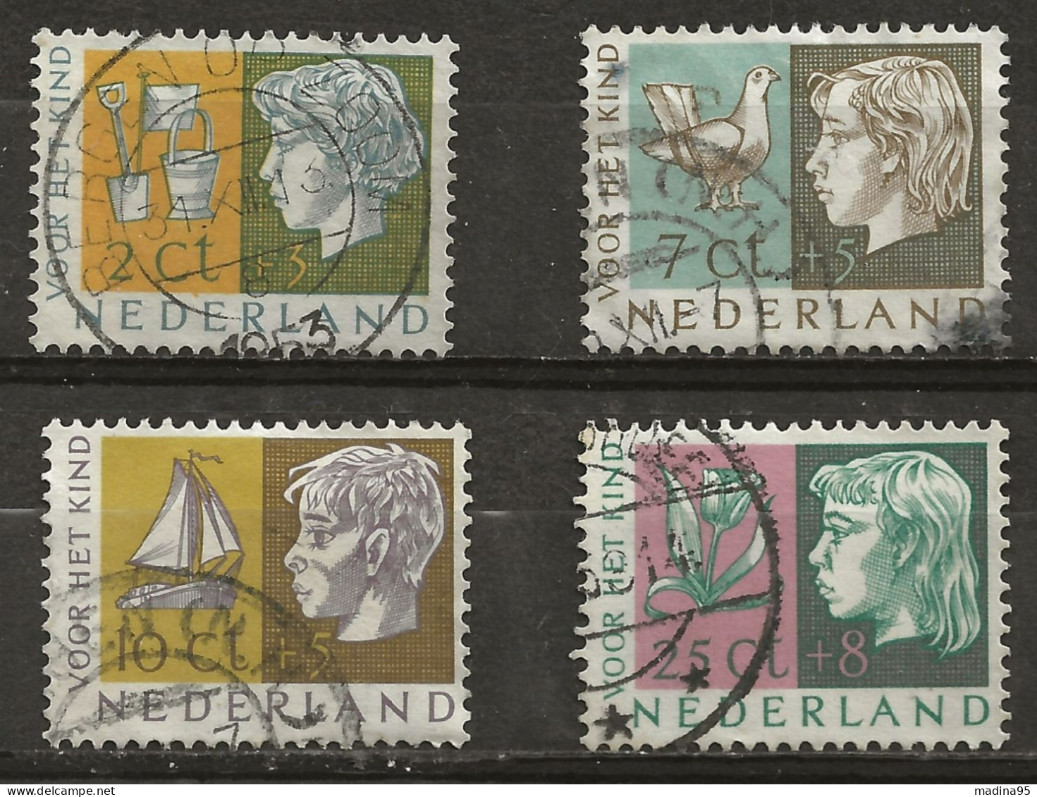 PAYS-BAS: Obl., N° YT 613 + 615 à 617, TB - Used Stamps