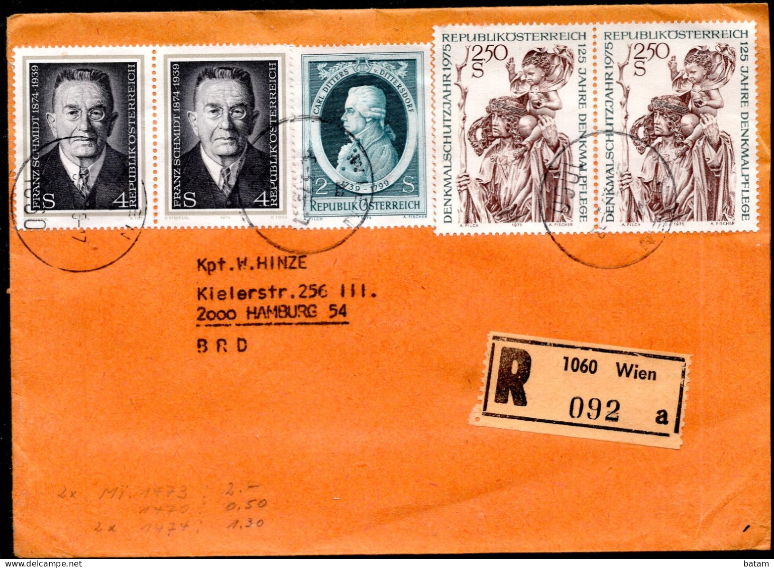 Austria 1975 - "R" Letter - Cover - Storia Postale