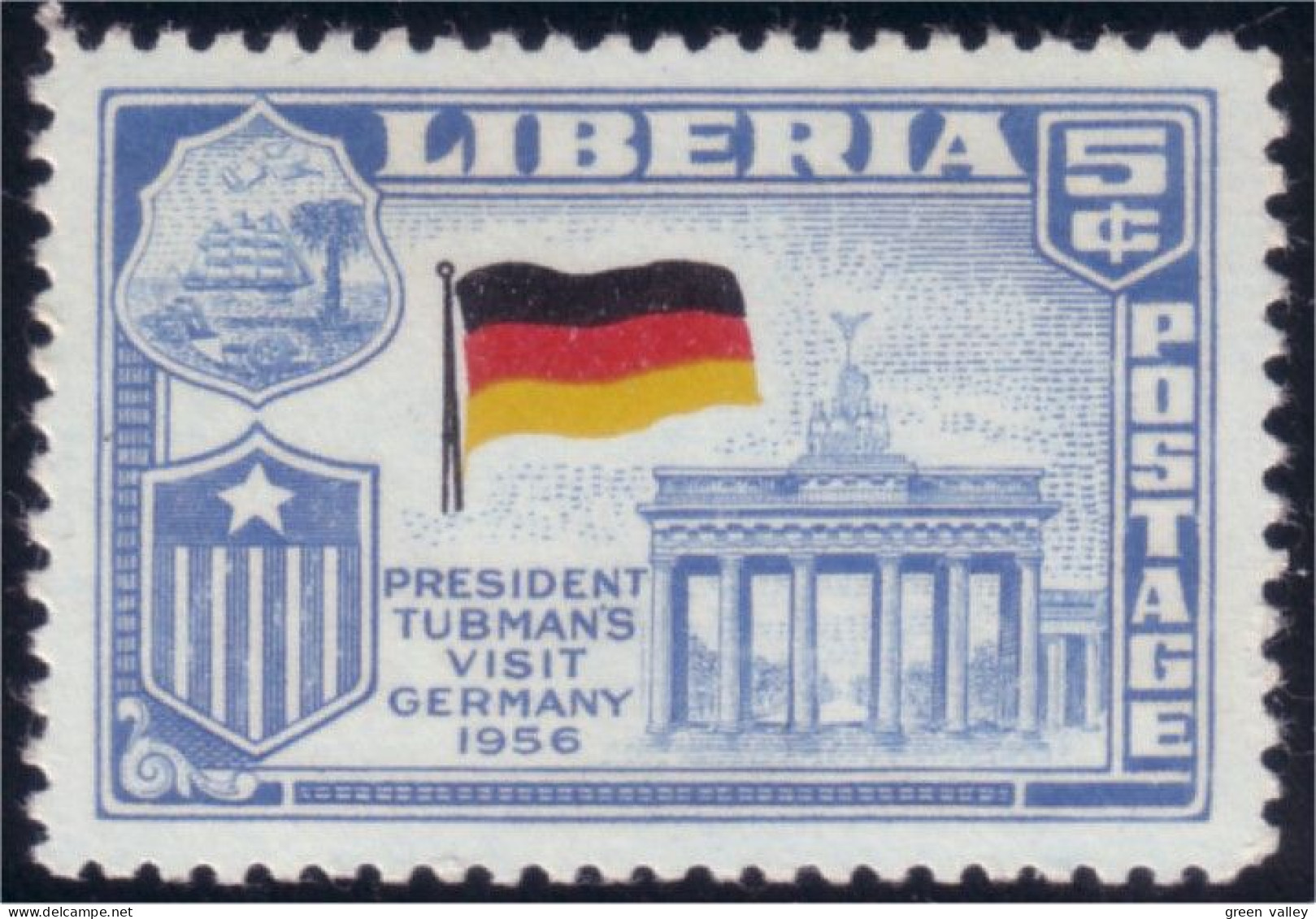 572 Liberia Allemagne Germany Flag Drapeau Armoiries Coat Arms MNH ** Neuf SC (LBA-117b) - Stamps