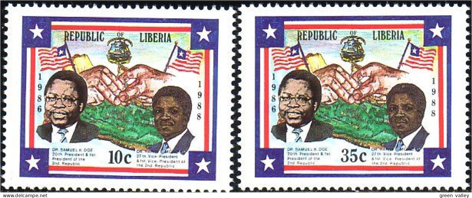 572 Liberia Drapeau Flag MNH ** Neuf SC (LBA-88c) - Briefmarken