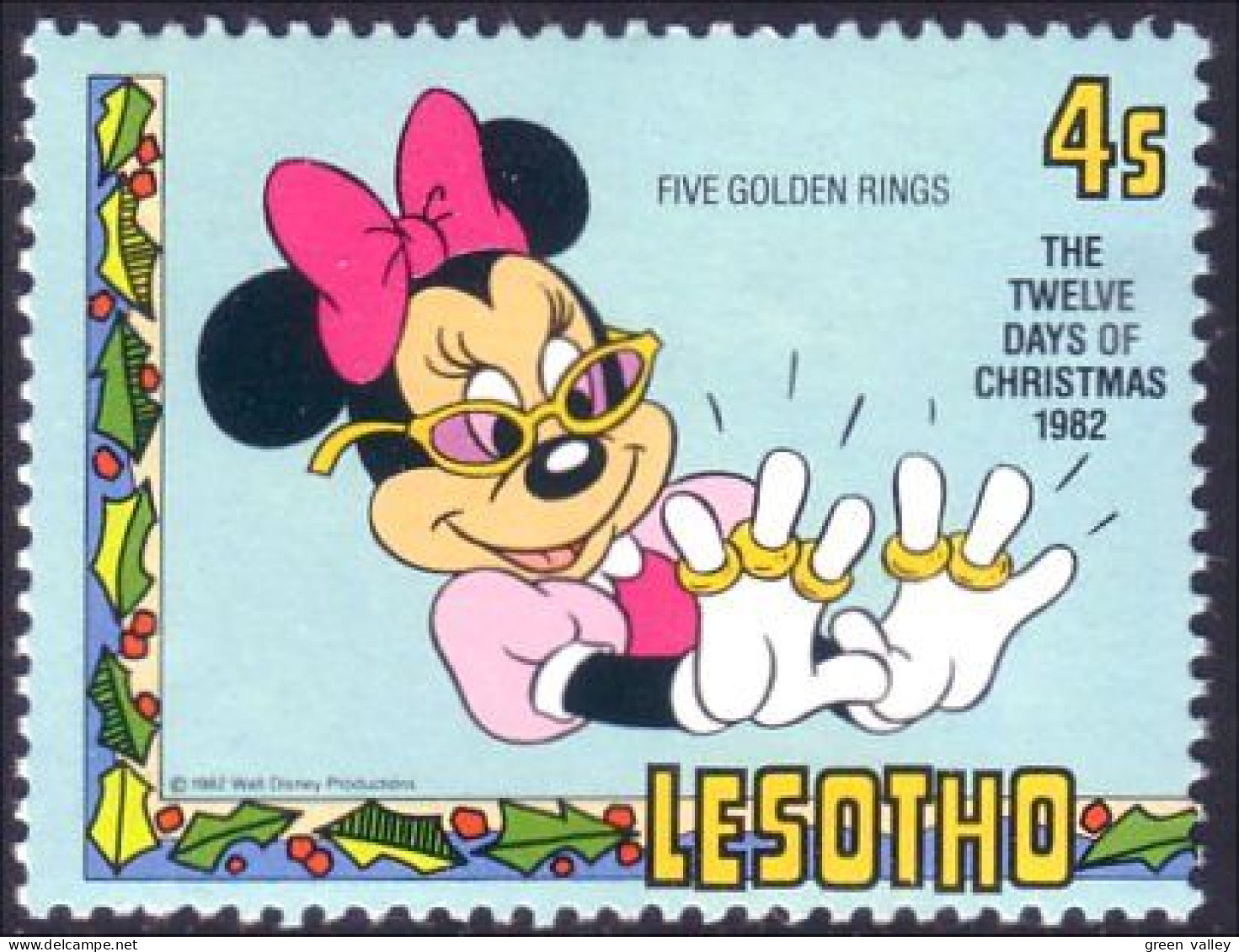 570 Lesotho Noel Christmas Gold Ring Bague Or Cadeau Gift MNH ** Neuf SC (LES-47a) - Lesotho (1966-...)