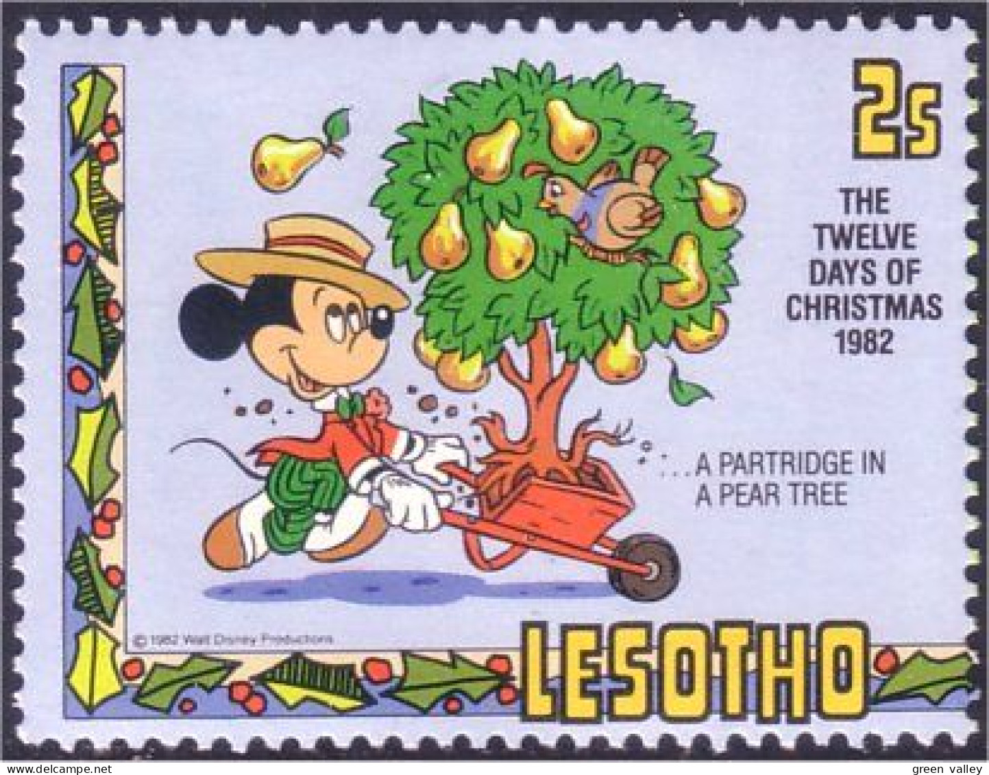 570 Lesotho Noel Christmas Partridge Pear Tree Poire Poirier Perdrix MNH ** Neuf SC (LES-43c) - Disney