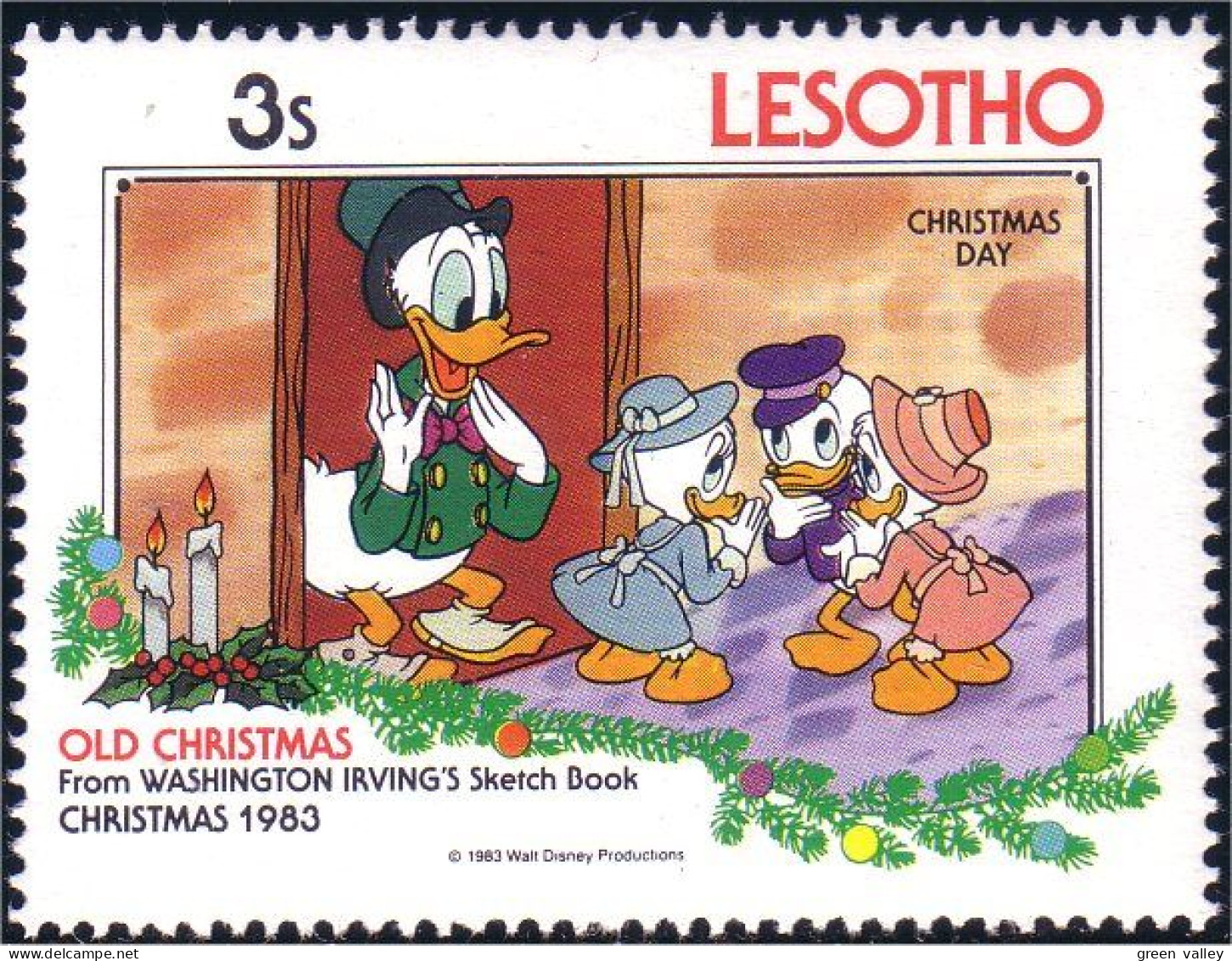 570 Lesotho Noel Christmas Donald Candle Bougie MNH ** Neuf SC (LES-31a) - Lesotho (1966-...)