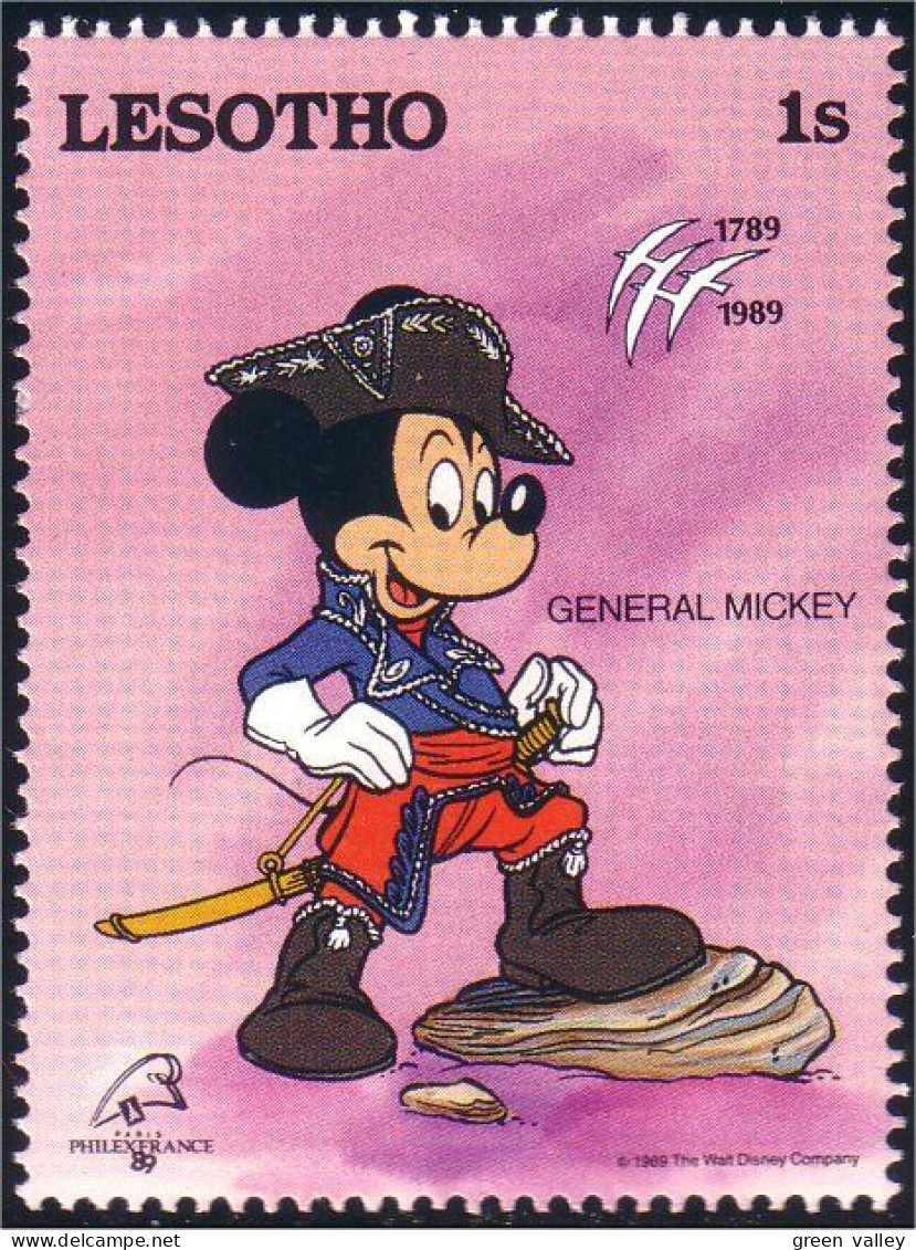 570 Lesotho Disney Philexfrance Military Costume Militaire Mickey MNH ** Neuf SC (LES-22a) - Lesotho (1966-...)