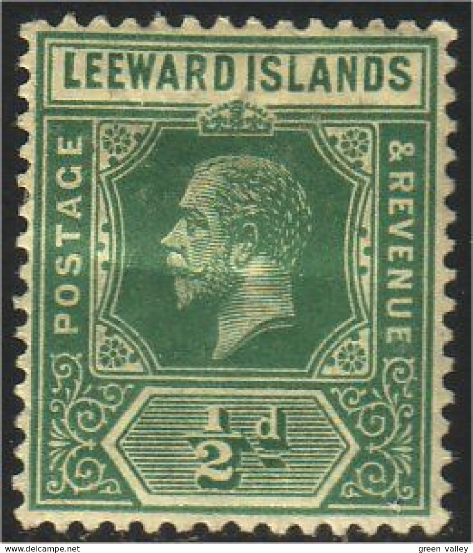 568 Leewards Edward VIII 1/2d MH * Neuf (LEE-6) - Leeward  Islands