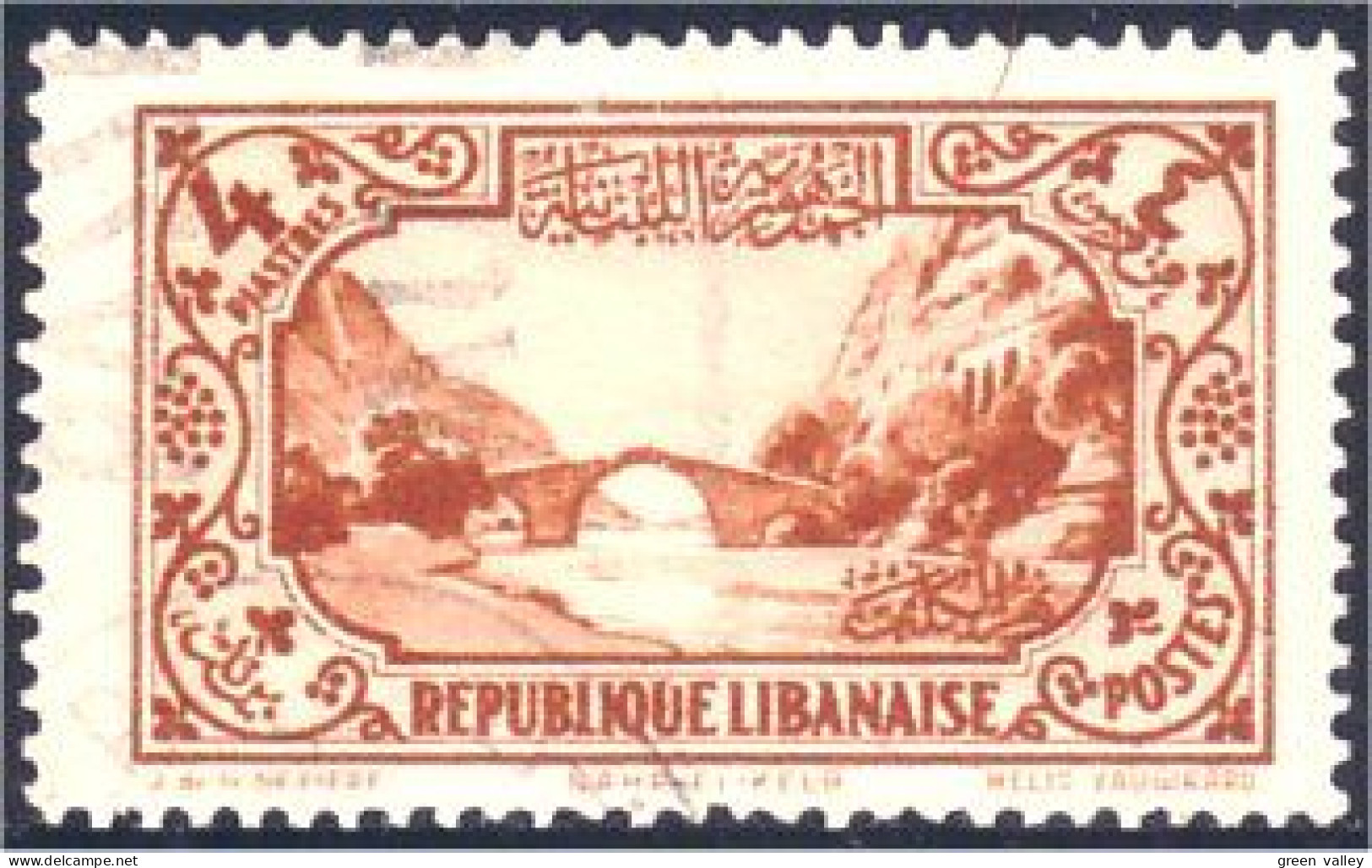 566 Liban Pont Bridge Obliteration Legere Light Cancel (LBN-49) - Puentes