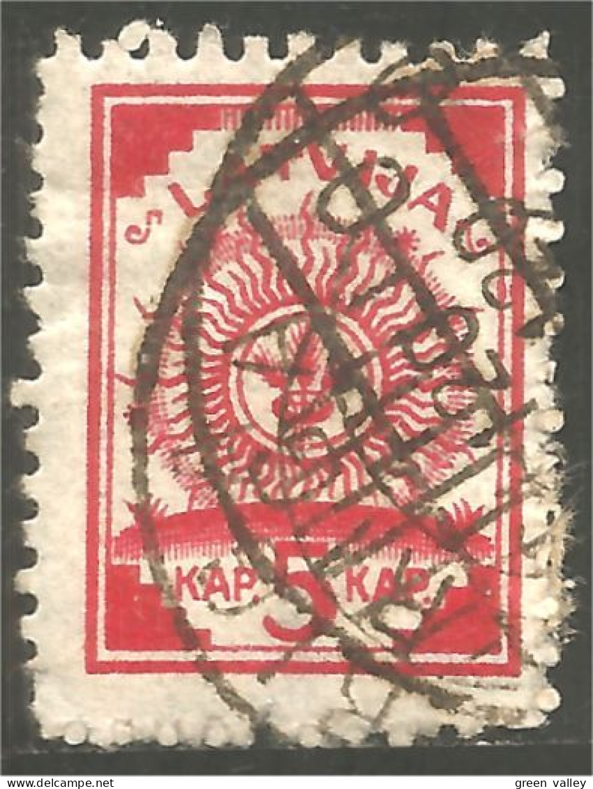 562 Latvia 1919 5k Carmin Armoiries Coat Of Arms (LAT-96) - Timbres