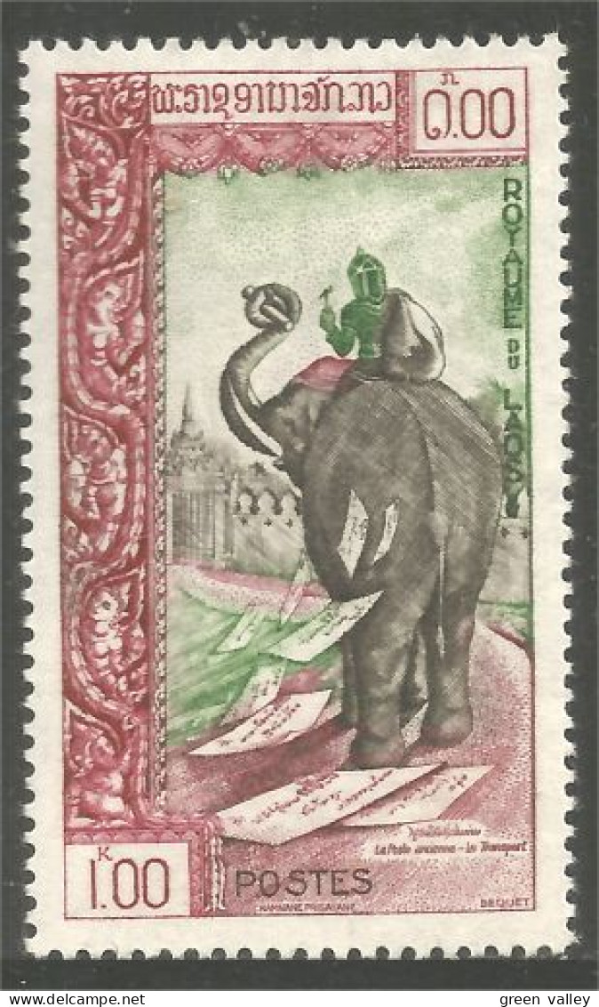 560 Laos Mail Service Courrier Elephant Elefant Elefante Olifant Norsu MH * Neuf (LAO-182) - Elephants