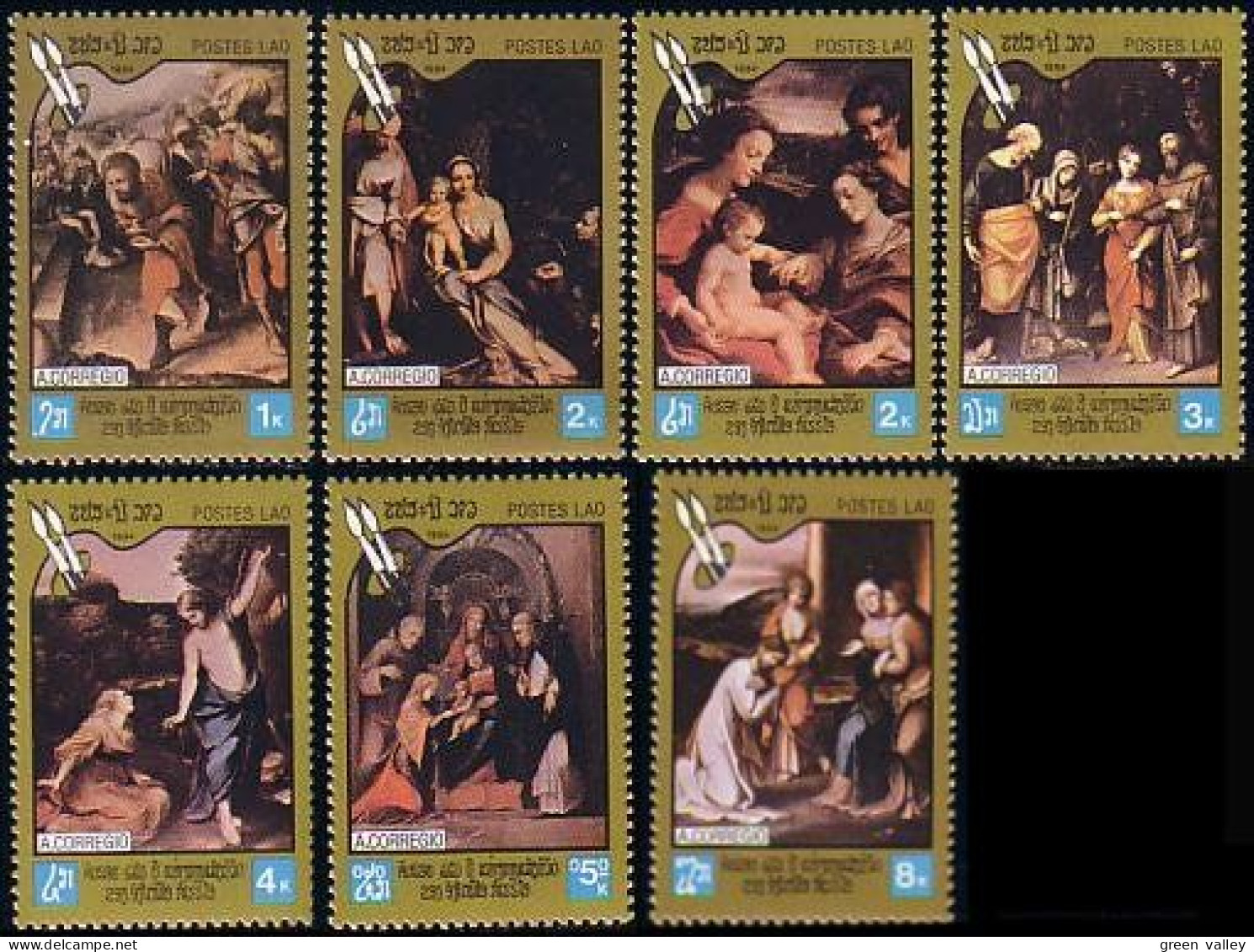 560 Laos Tableaux De Correge Corregio Paintings MNH ** Neuf SC (LAO-78a) - Laos