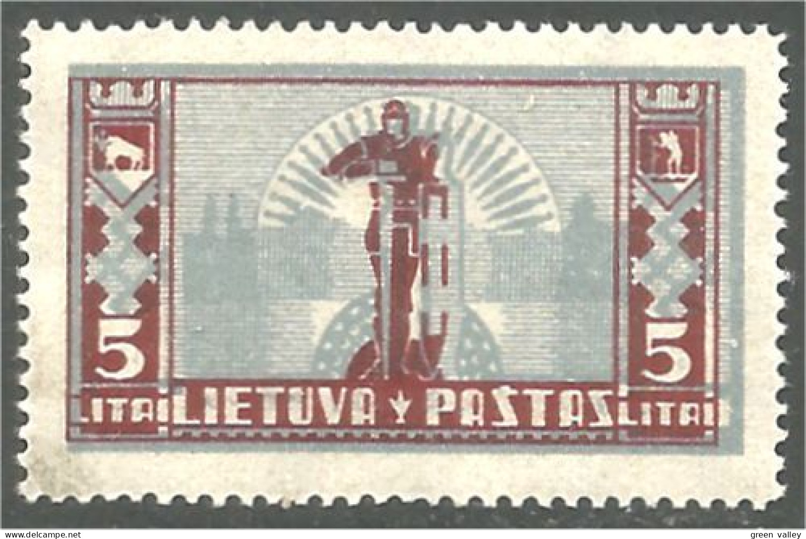 576 Lithuania Lietuva 1934 Chevalier Knight Overprint Surcharge MH * Neuf (LIT-30) - Litauen