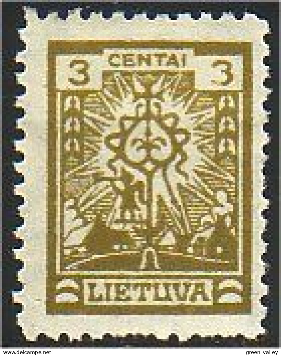 576 Lithuania Lietuva 3c Olive MH * Neuf (LIT-9) - Lituanie