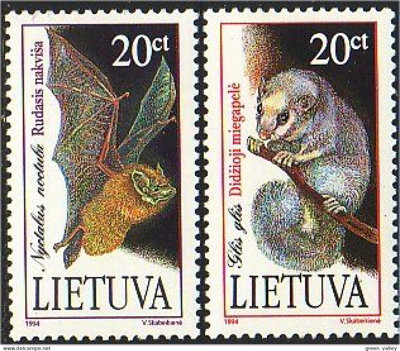 576 Lithuania Lietuva Oppossum Bat Chauve-souris MNH ** Neuf SC (LIT-3c) - Bats