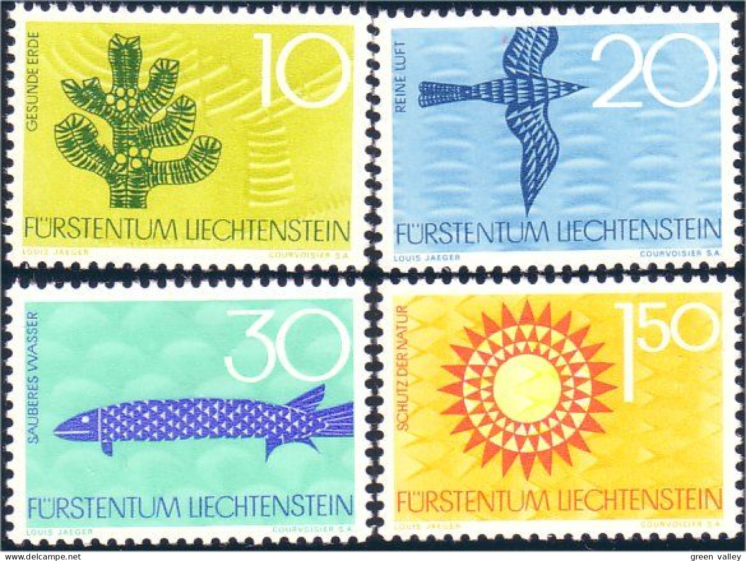 574 Liechtenstein Ecologie Oiseau Bird Poisson Fish Tree Arbre MNH ** Neuf SC (LIE-37a) - Trees