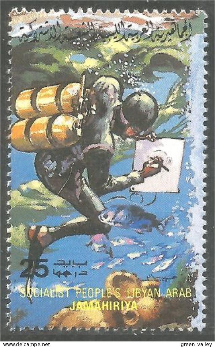 573 Libye Plongeur Plongée Diver Diving Fish Fisch Poisson Pesce MNH ** Neuf SC (LBY-67a) - Immersione