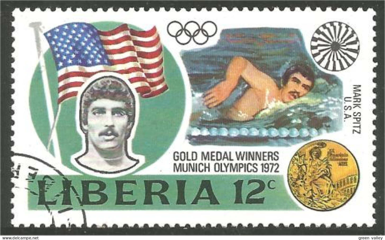 572 Liberia Natation Swimming Munich 72 Mark Spitz (LBA-234) - Nuoto