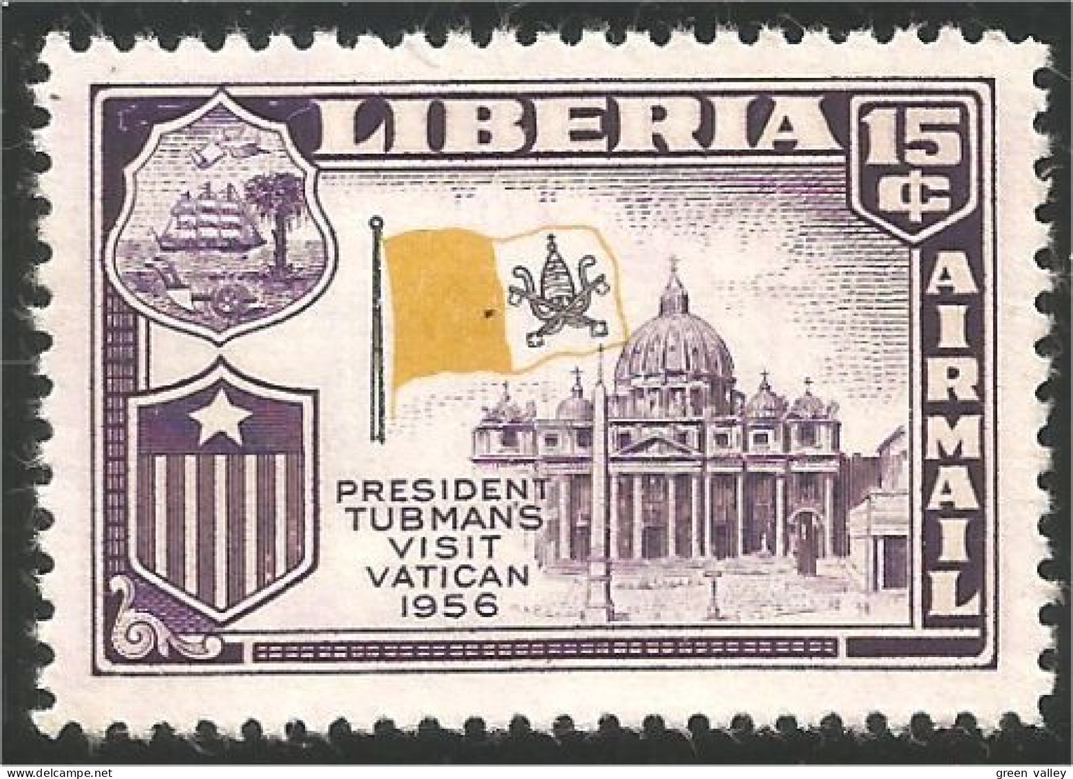 572 Liberia Drapeau Vatican Flag MH * Neuf (LBA-228) - Francobolli