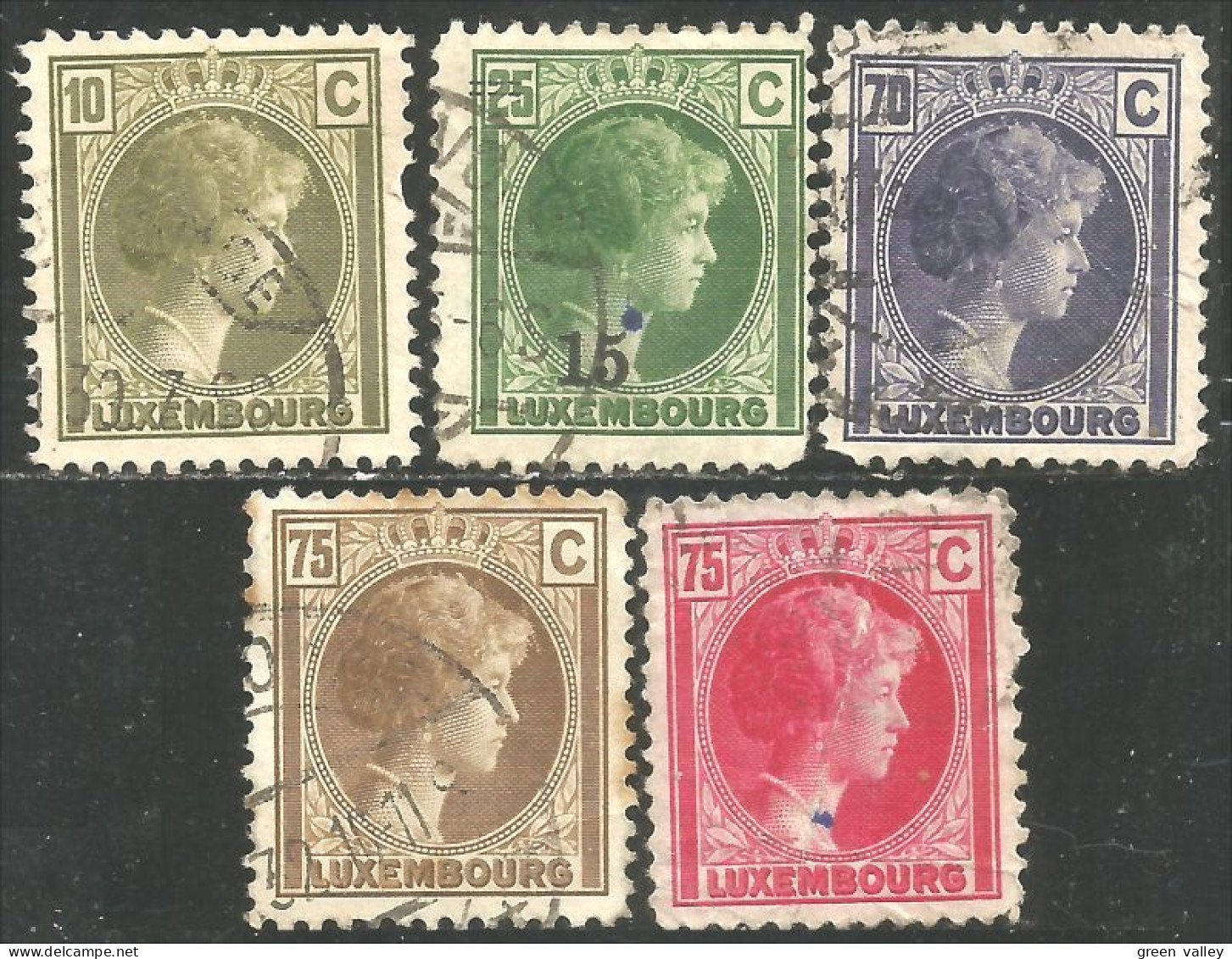584 Luxembourg 1926 Grande Duchesse Charlotte 10c - 75c (LUX-116) - 1926-39 Charlotte Rechtsprofil