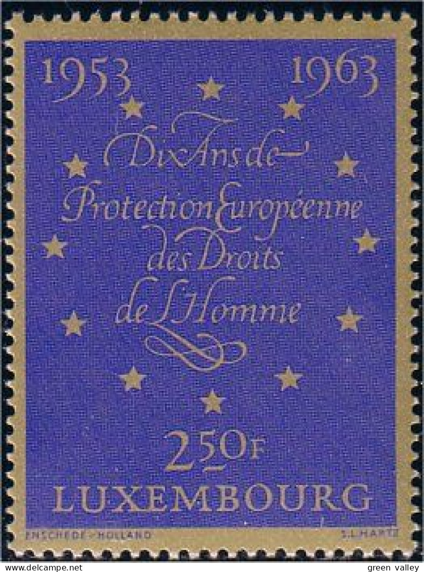 584 Luxembourg Droits Homme Human Rights 12 Stars Etoiles MNH ** Neuf SC (LUX-57) - Other & Unclassified