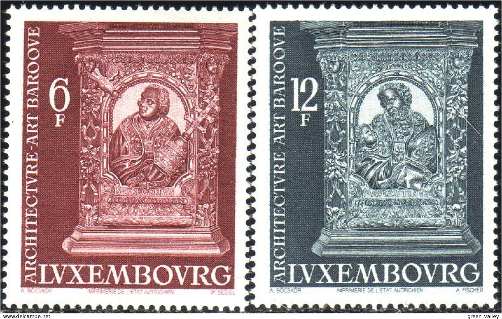 584 Luxembourg Eglises St Grégoire St Augustine Churches MNH ** Neuf SC (LUX-22) - Abbeys & Monasteries