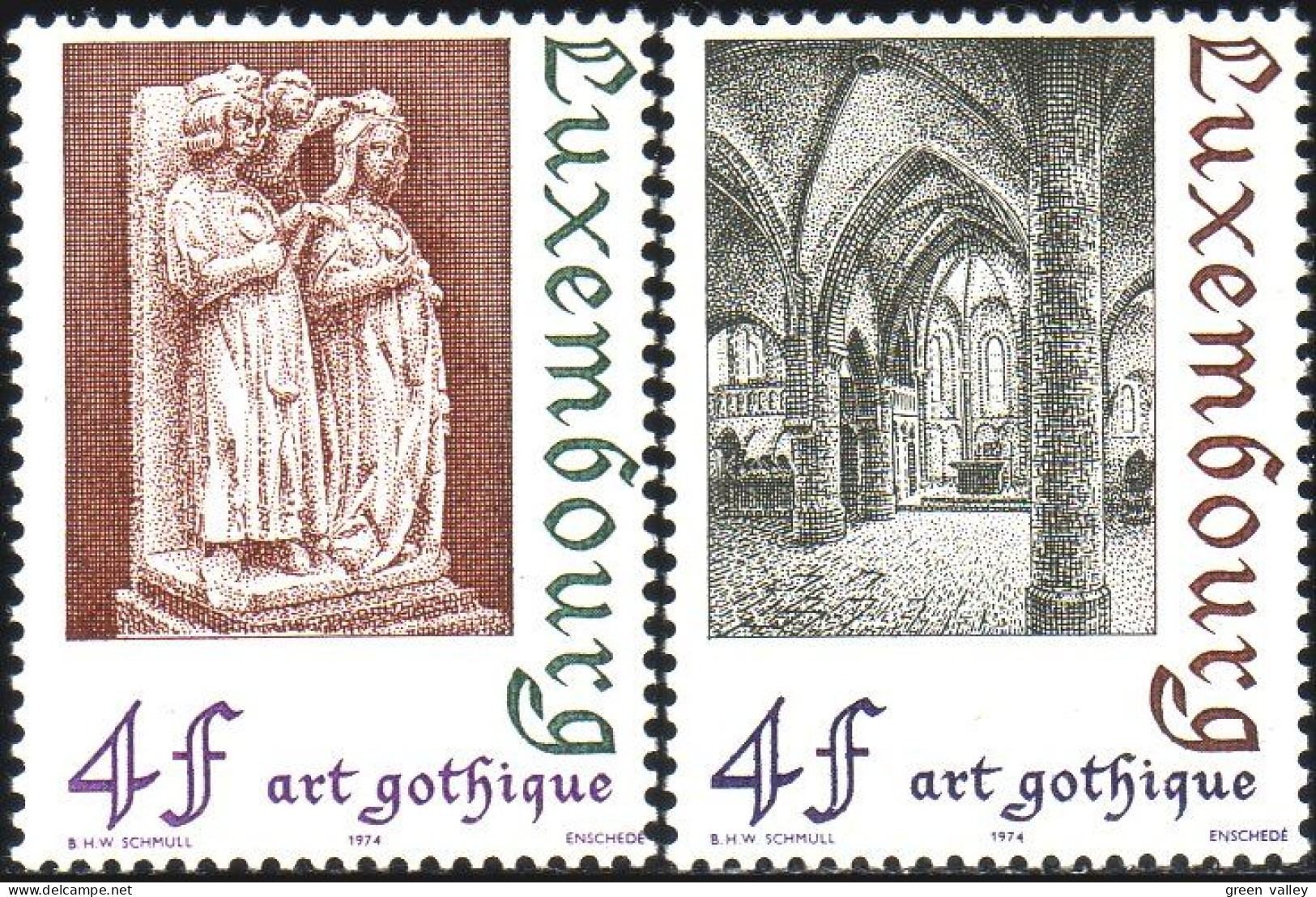 584 Luxembourg Eglises Hollenstens + Septfontaines Churches MNH ** Neuf SC (LUX-21) - Klöster
