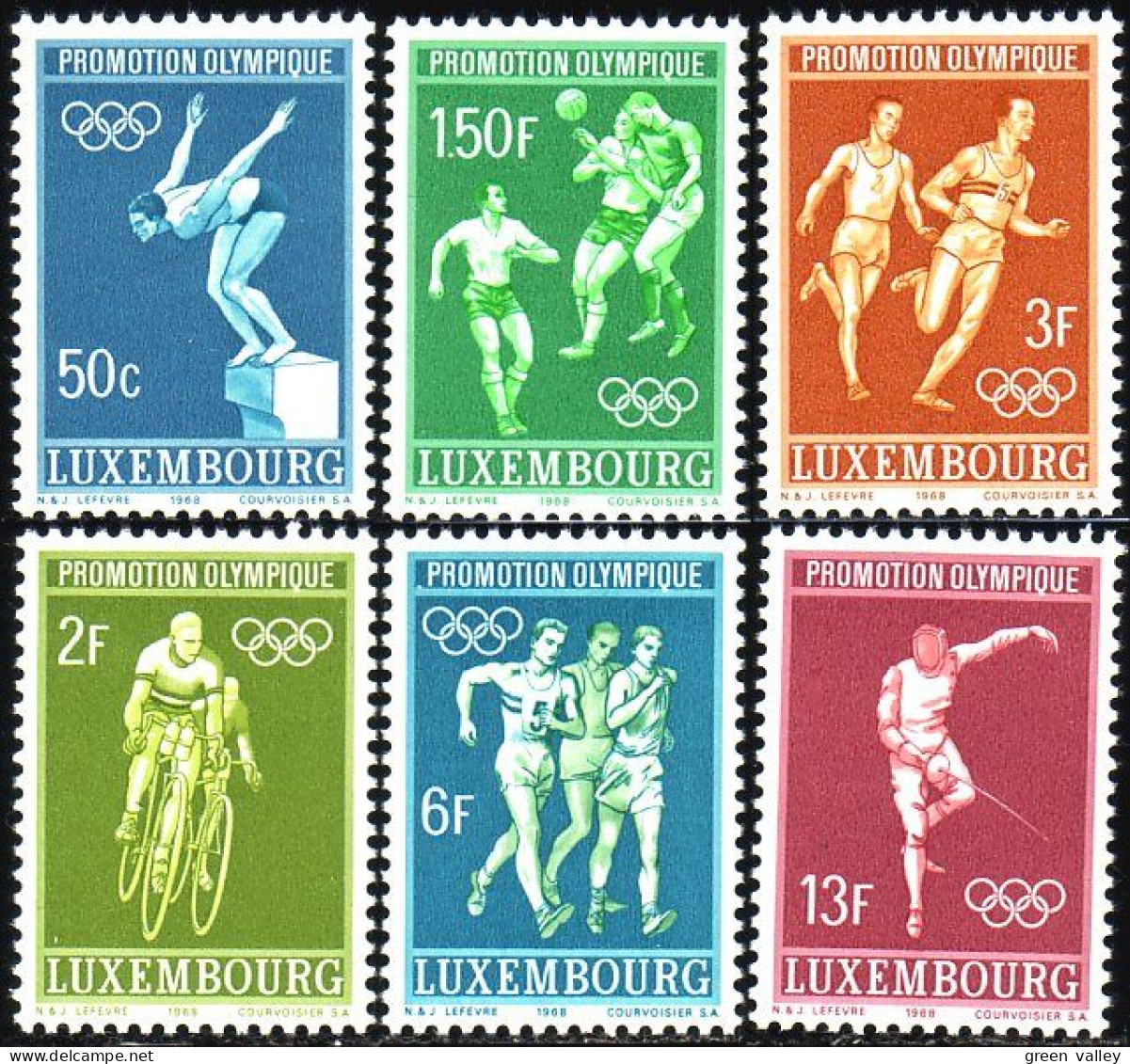 584 Luxembourg Olympiques 1968 Olympics Natation Swimming MNH ** Neuf SC (LUX-15d) - Nuoto