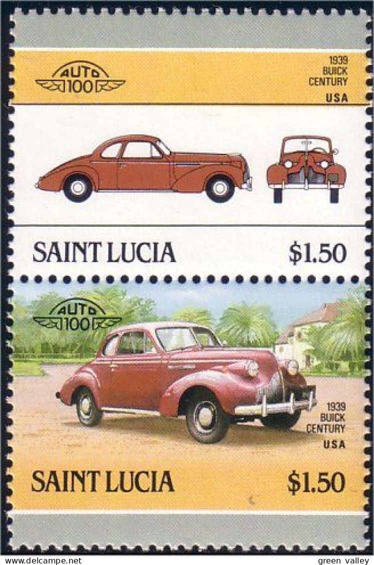580 Saint Lucia Buick Century 1939 MNH ** Neuf SC (LUC-26a) - St.Lucie (1979-...)