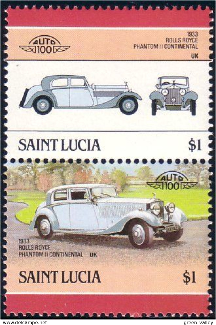 580 Saint Lucia Rolls Royce Phantom II Continental 1933 MNH ** Neuf SC (LUC-24a) - St.Lucie (1979-...)