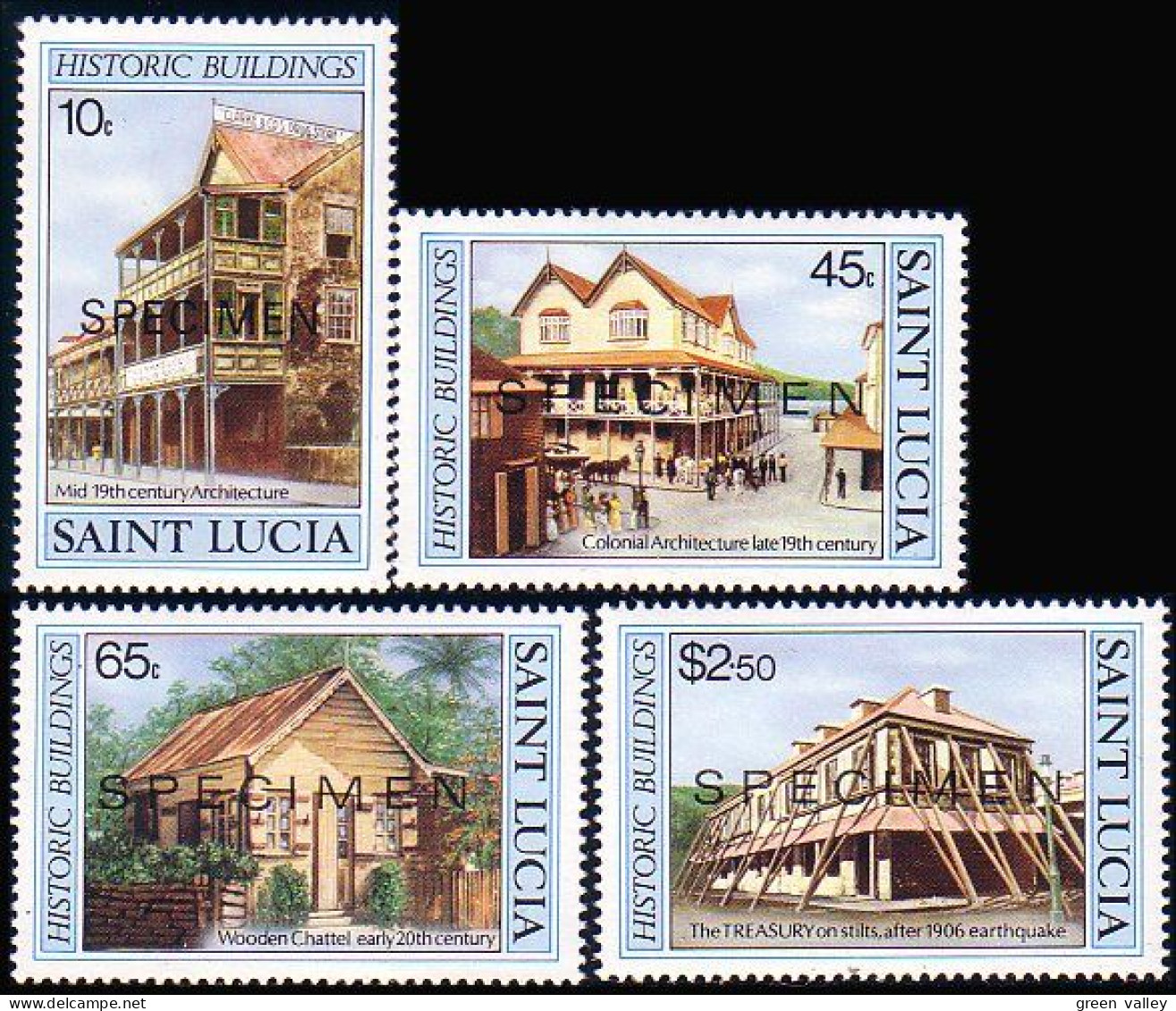 580 Saint Lucia SPECIMEN Surcharge MNH ** Neuf SC (LUC-14) - St.Lucie (1979-...)