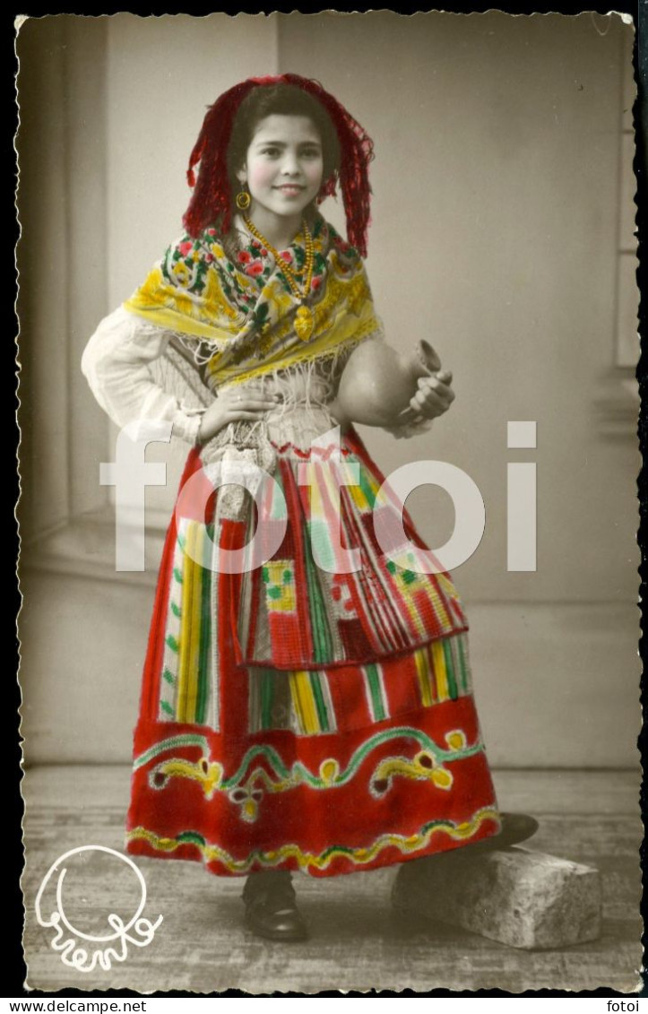 50s REAL STUDIO PHOTO POSTCARD VIANA MINHO COSTUME GIRL JEUNE FEMME FILLE PORTUGAL - Viana Do Castelo