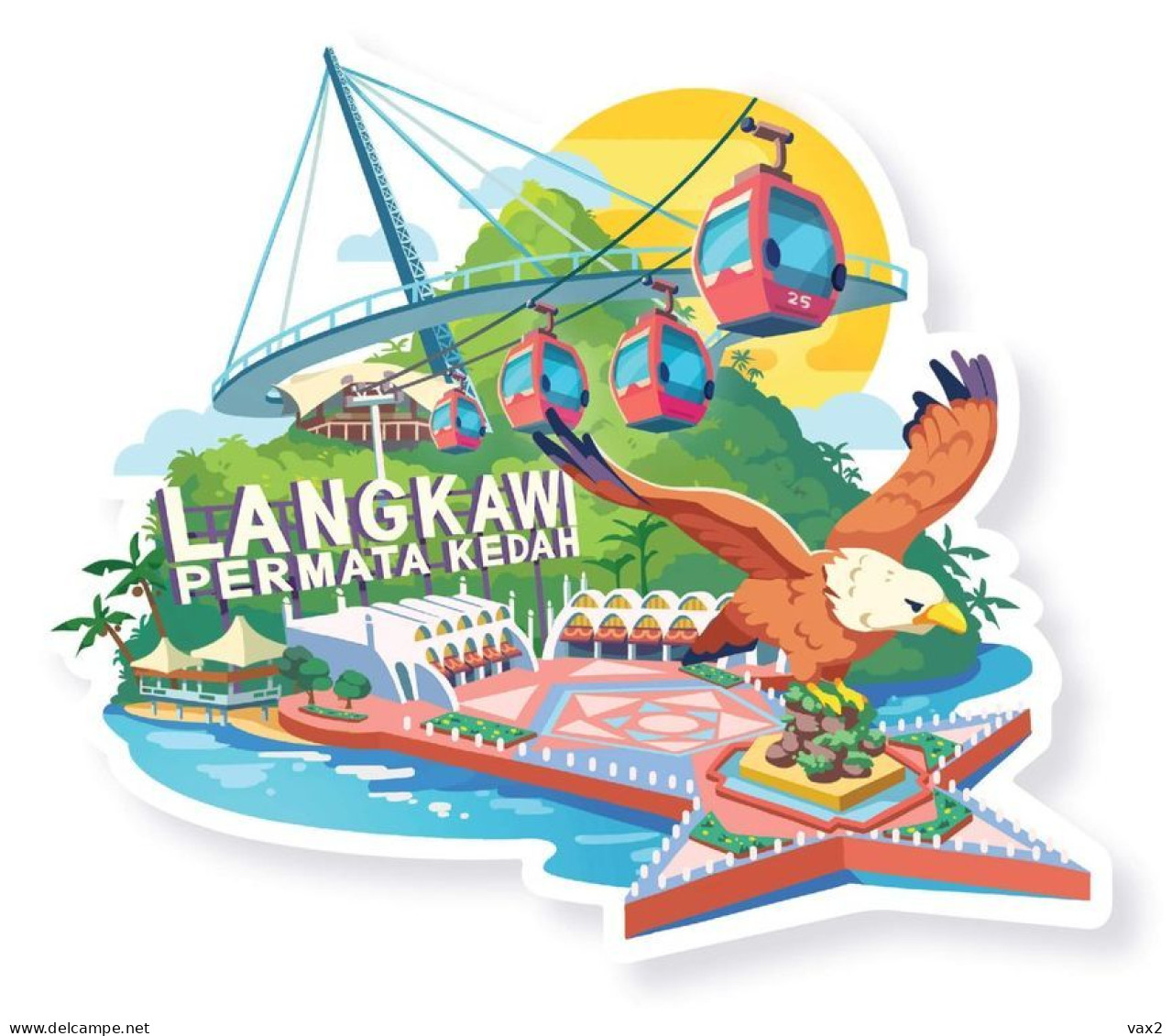 Malaysia Langkawi Shaped Postcard MINT Landmark Bridge - Malesia