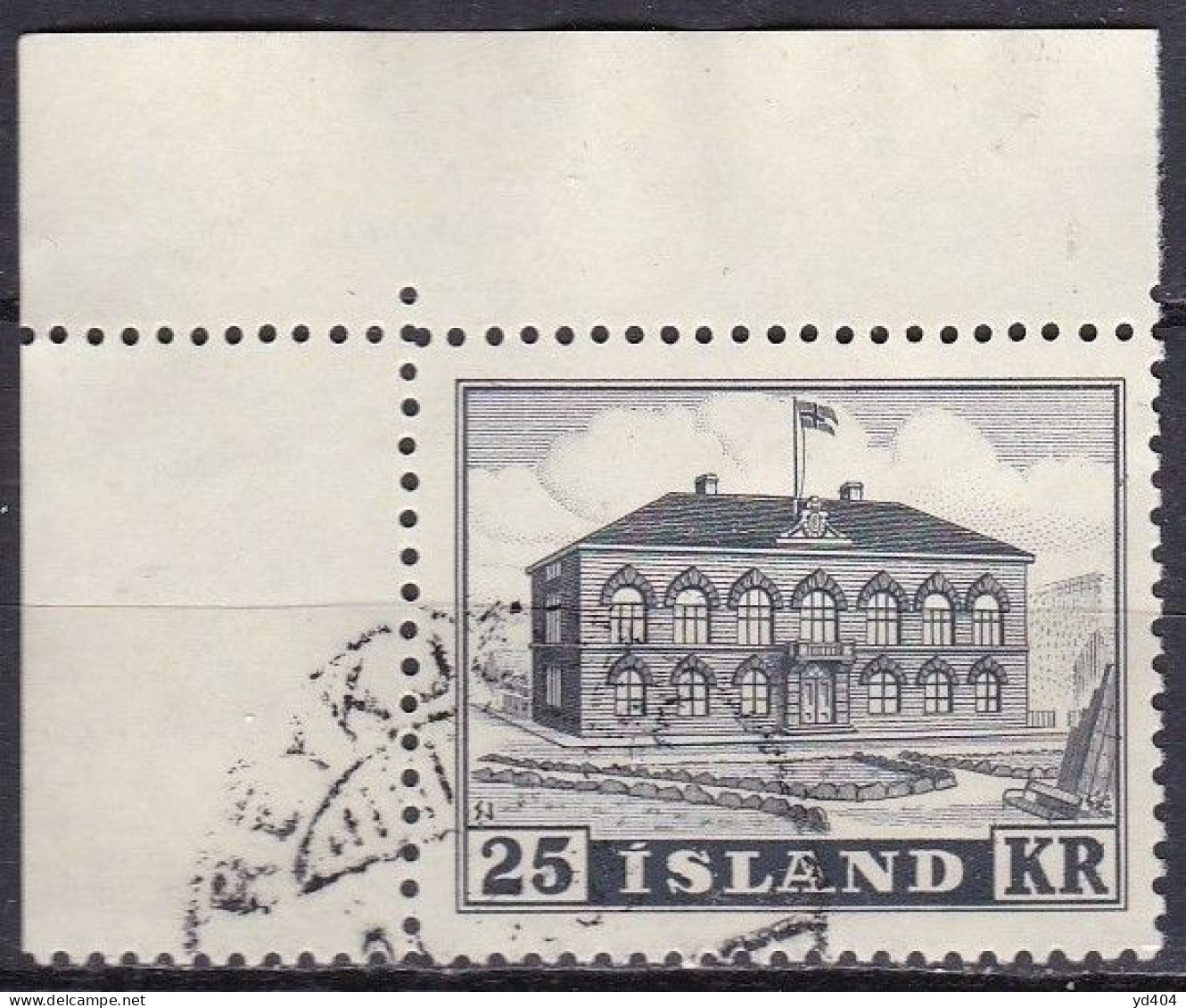 IS054 – ISLANDE – ICELAND – 1952 – PARLIAMENT BUILDING – Y&T # 238 - USED 20 € - Gebruikt