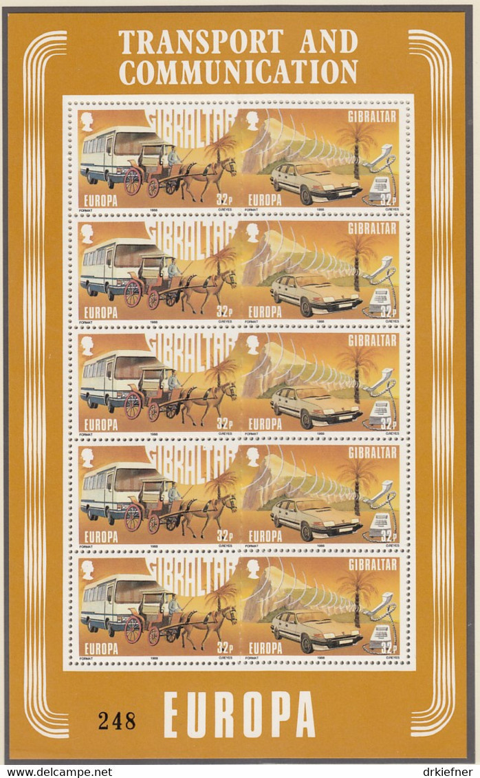 GIBRALTAR 544-547, 2 Kleinbogen, Postfrisch **, Europa: Transport- Und Kommunikationsmittel, 1988 - Gibraltar