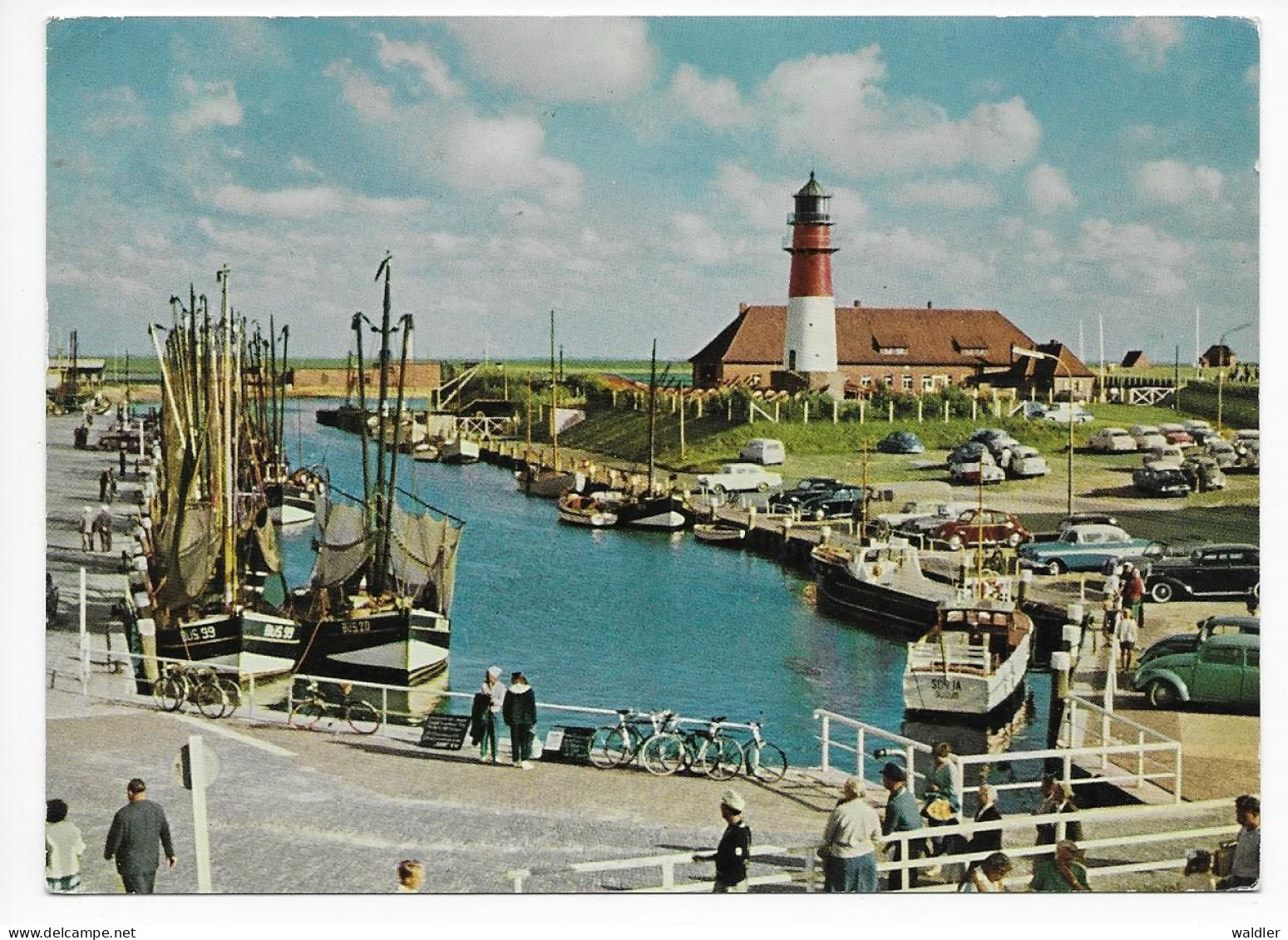 2242  NORDSEEBAD BÜSUM  --  ALTER HAFEN MIT LEUCHTTURM  1966 - Büsum